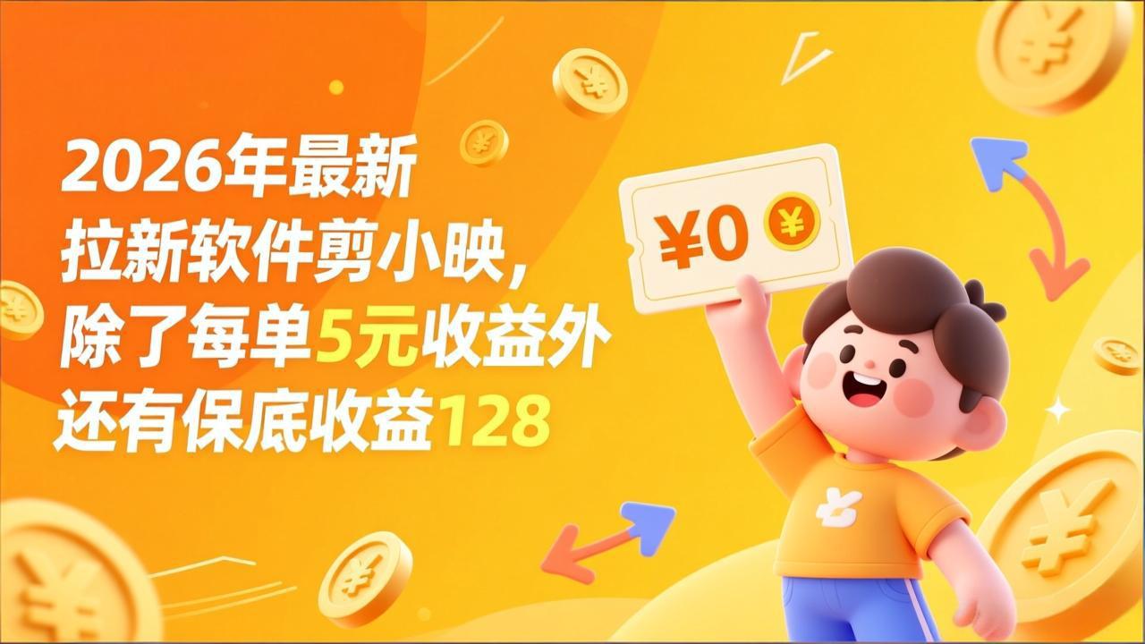 最新拉新软件剪小映，除了每单5元收益外还有保底收益128-得优社