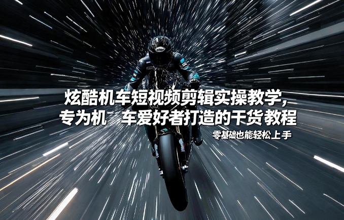炫酷机车短视频剪辑实操教学，专为机车爱好者打造的干货教程，零基础也能轻松上手-得优社