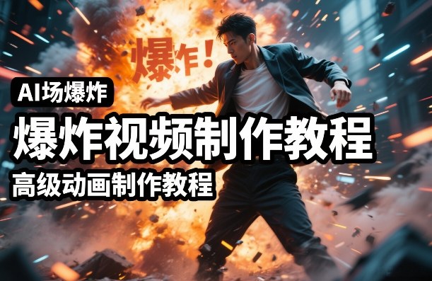 AI场景爆炸视频制作教程，利用人物实拍视频制作出高级的动画特效-得优社