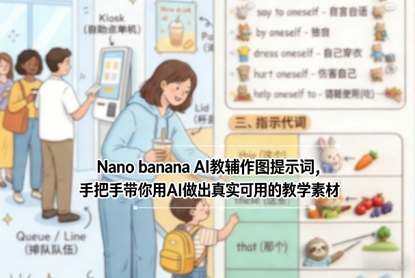 Nano banana AI教辅作图提示词，手把手带你用AI做出真实可用的教学素材-得优社