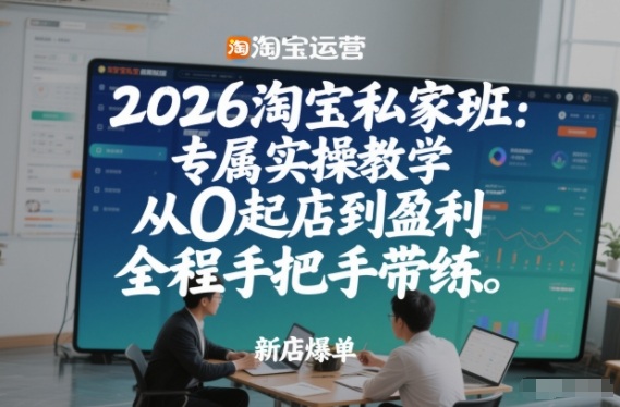 2026淘宝私家班：专属实操教学，从0起店到盈利，全程手把手带练(更新26年2月)-得优社