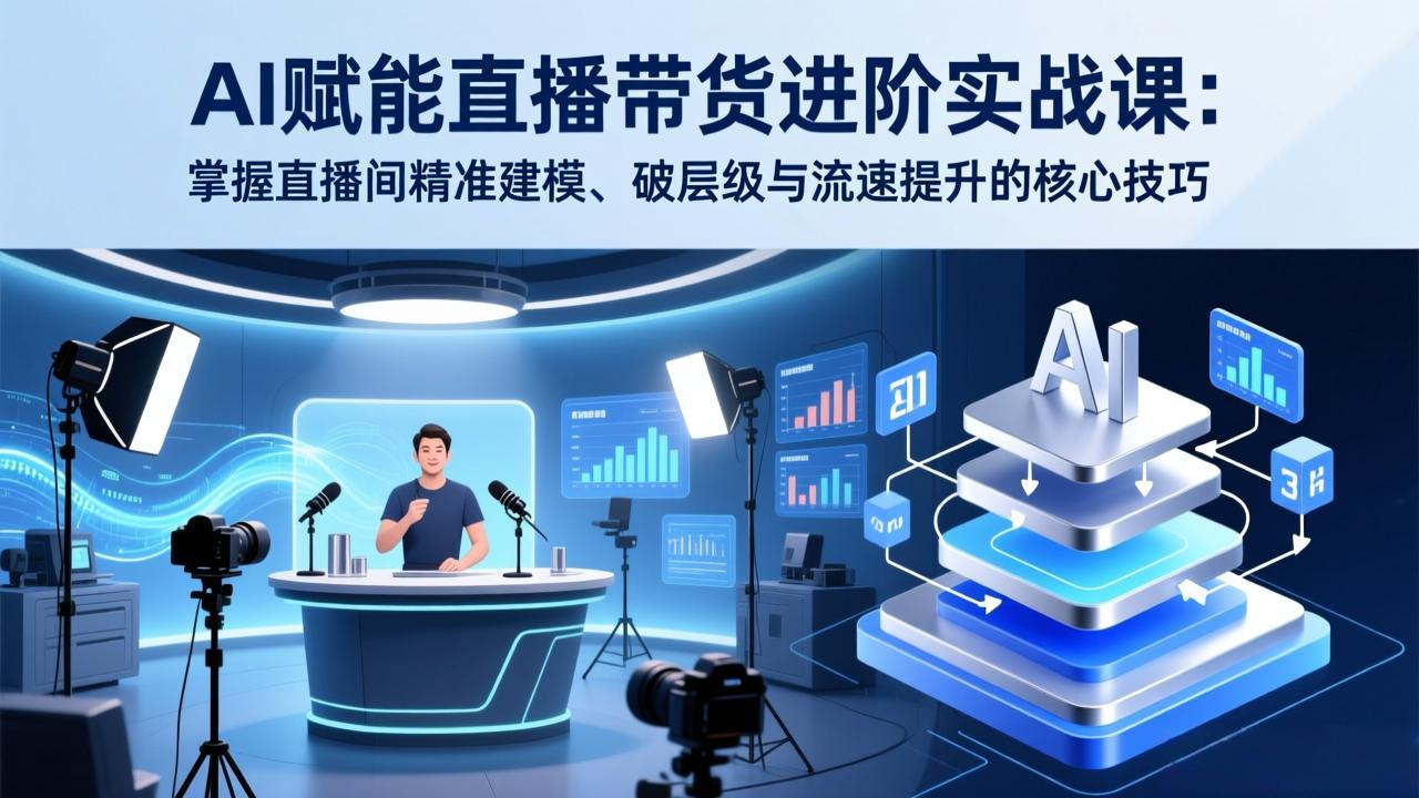 AI赋能直播带货进阶实战课：掌握直播间精准建模、破层级与流速提升的核心技巧-得优社