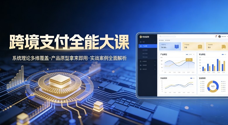 跨境支付全能大课，系统理论多维覆盖，产品原型拿来即用，实战案例全面解析-得优社