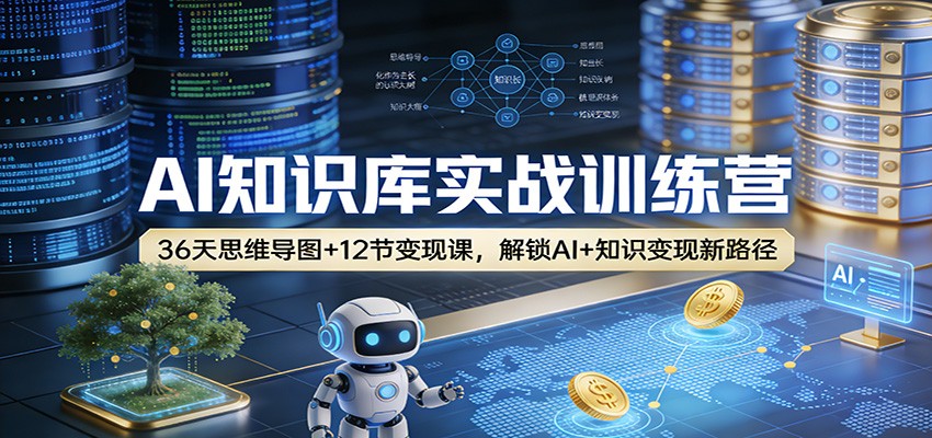 AI知识库实战训练营：36天思维导图+12节变现课，解锁AI+知识变现新路径-得优社