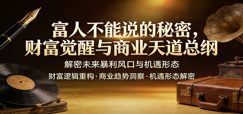 富人不能说的秘密，财富觉醒与商业天道总纲，解密未来暴利风口与机遇形态-得优社