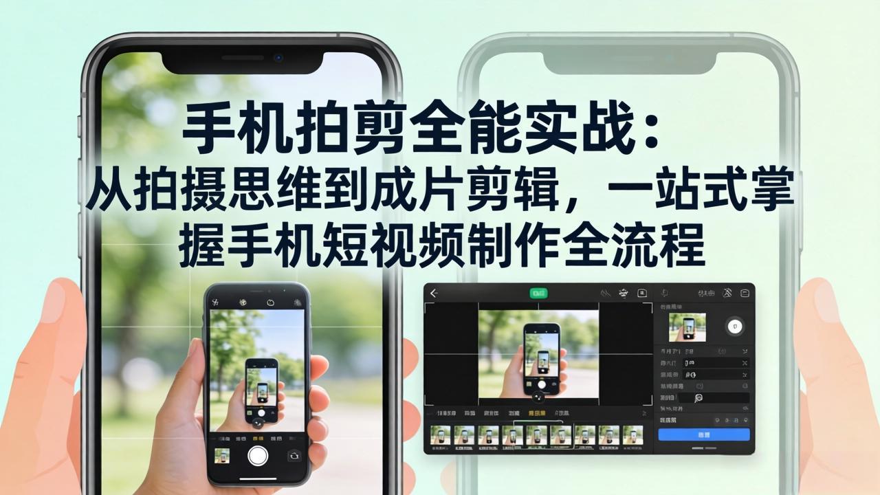 手机拍剪全能实战：从拍摄思维到成片剪辑，一站式掌握手机短视频制作全流程-得优社