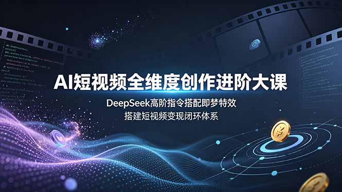 AI短视频全维度创作进阶大课，DeepSeek高阶指令搭配即梦特效，搭建短视频变现闭环体系-得优社