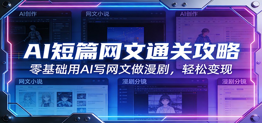 AI短篇网文通关攻略：零基础用AI写网文做漫剧，轻松变现-得优社