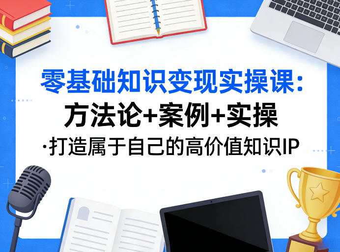 零基础知识变现实操课，方法论+案例+实操，打造属于自己的高价值知识IP-得优社