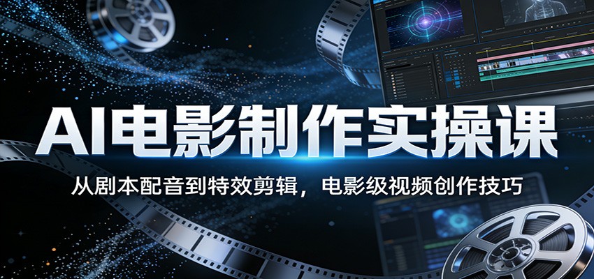 AI电影制作实操课：从剧本配音到特效剪辑，电影级视频创作技巧-得优社