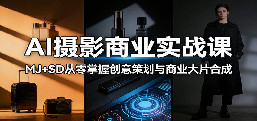 AI摄影商业实战课：MJ+SD从零掌握创意策划与商业大片合成-得优社