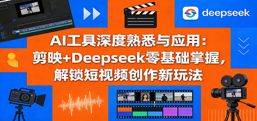 AI工具深度熟悉与应用：剪映+Deepseek零基础掌握，解锁短视频创作新玩法-得优社