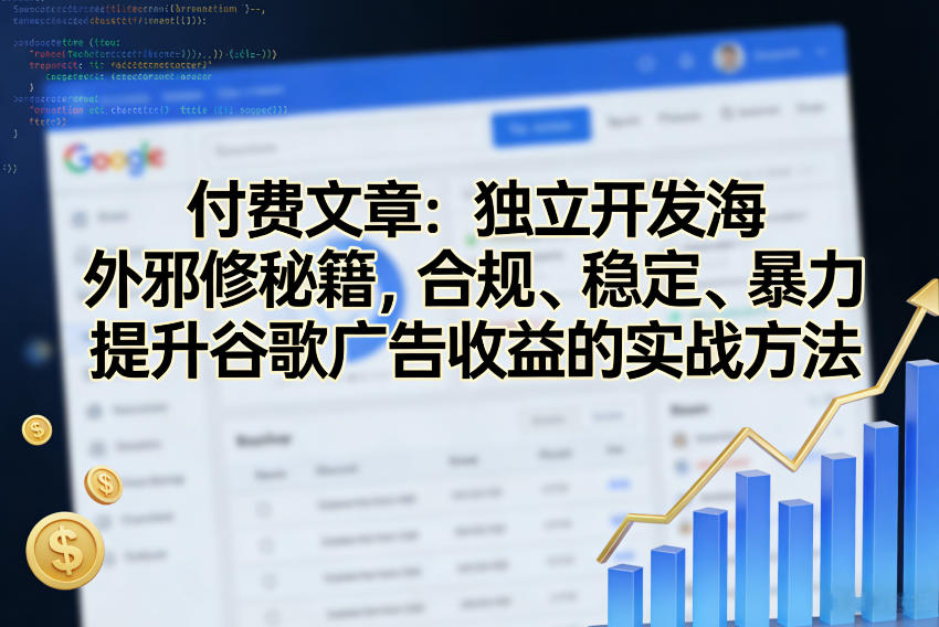 付费文章：独立开发海外邪修秘籍，合规、稳定、暴力提升谷歌广告收益的实战方法-得优社