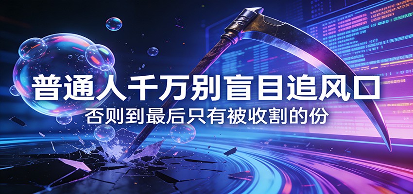付费文章《通人千万别盲目追风口》否则到最后只有被收割的份-得优社