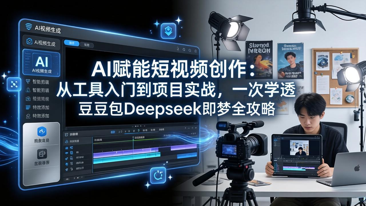 AI赋能短视频创作：从工具入门到项目实战，一次学透豆包Deepseek即梦全攻略-得优社