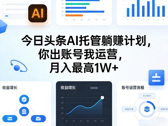 今日头条AI托管躺賺计划，你出账号我运营，月入最高1W+【揭秘】-得优社