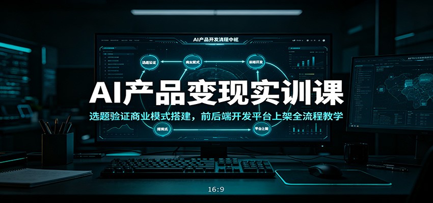 AI产品变现实训课：选题验证商业模式搭建，前后端开发平台上架全流程教学-得优社