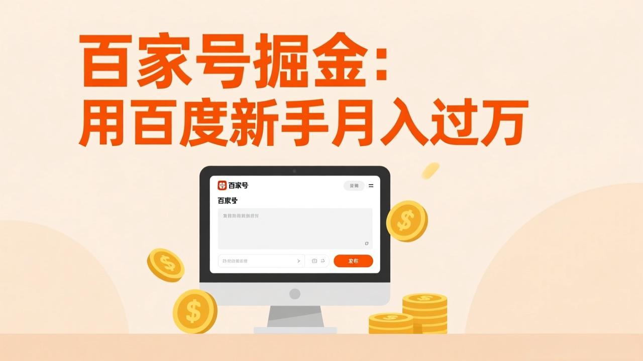 百家号掘金：用百度新手月入过万，日入300，无需引流，全新手机搬砖项目-得优社