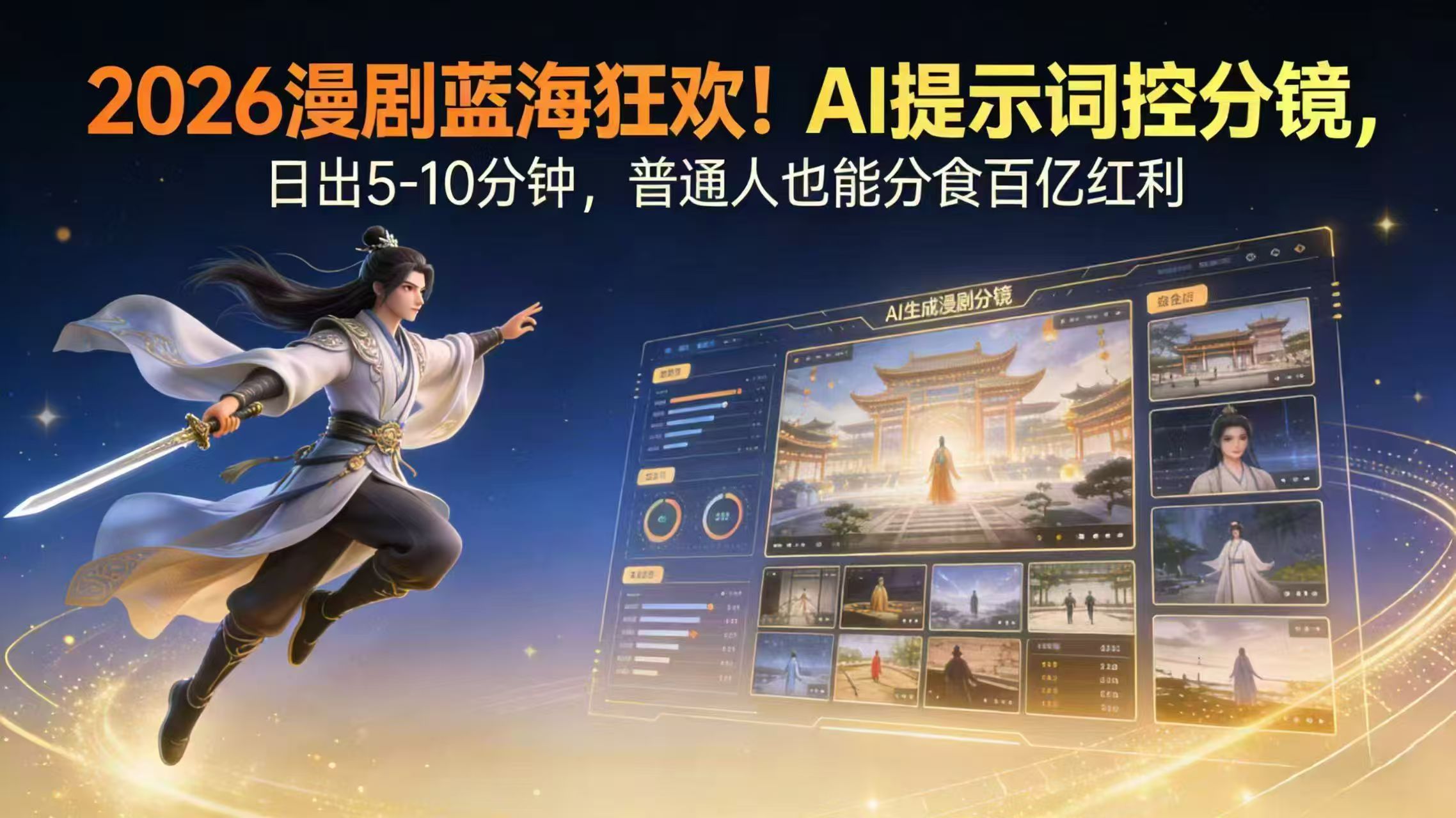 2026漫剧红利实锤！ AI 提示词控分镜， 普通人也能轻松月入过万-得优社
