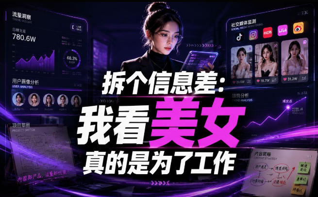 【理直气壮】我给看美女找了一个非常恰当的理由，信息差项目-得优社