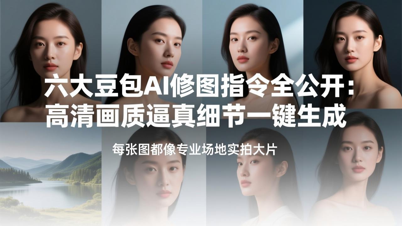 六大豆包AI修图指令全公开：高清画质逼真细节一键生成，每张图都像专业场地实拍大片-得优社