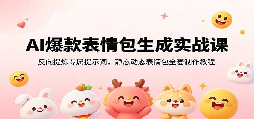 AI爆款表情包生成实战课：反向提炼专属提示词，静态动态表情包全套制作教程-得优社
