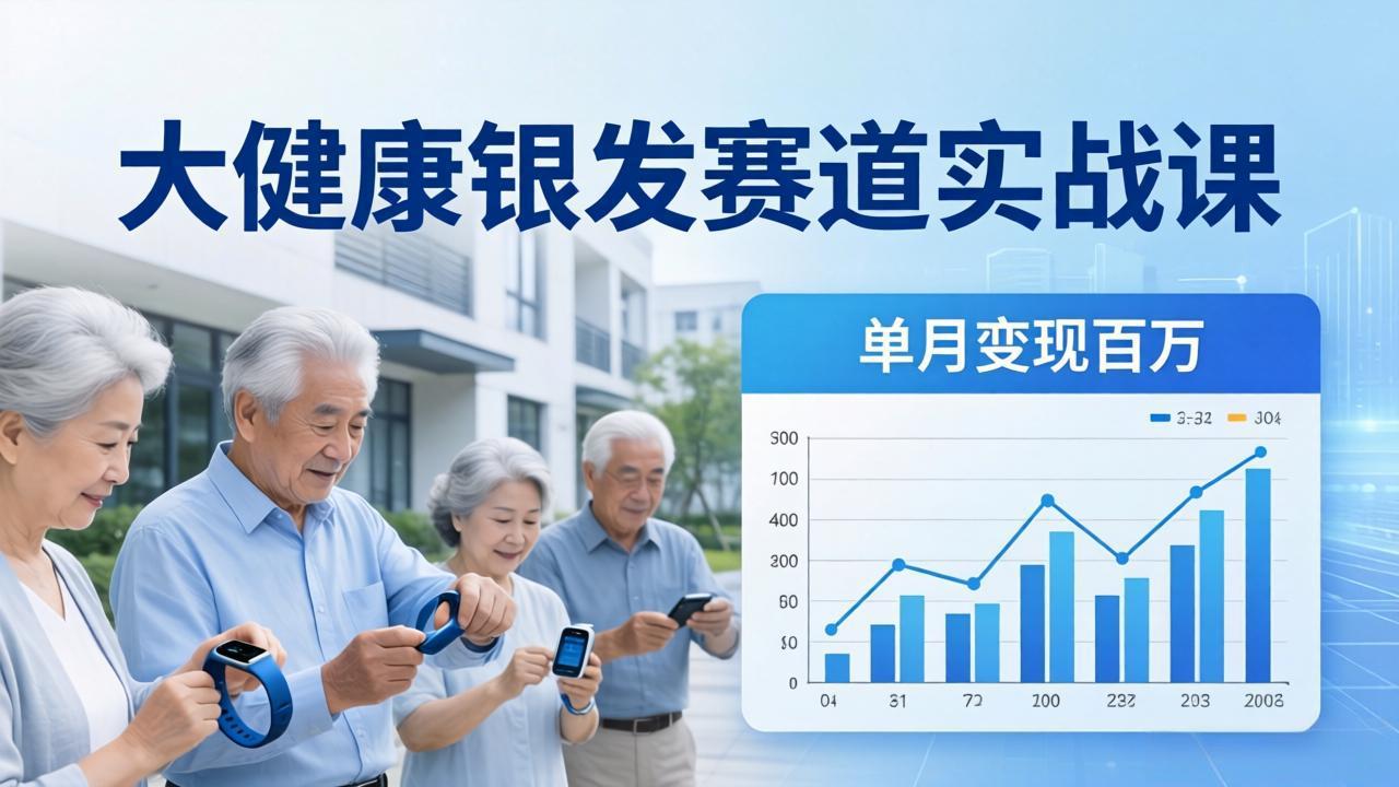 大健康银发赛道实战课：拆解视频号线索型 IP 单月变现百万逻辑，教你精准获客高效变现-得优社