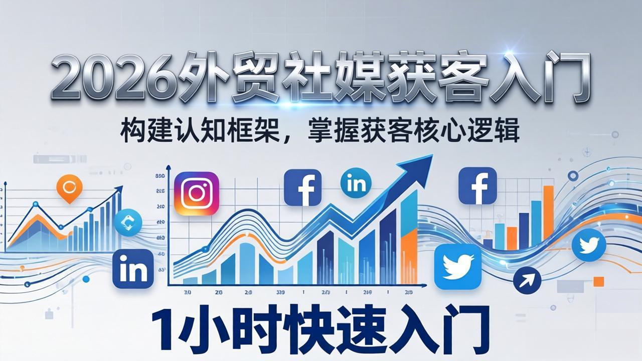 2026 外贸社媒获客入门：1小时搭建认知框架，新手快速开启社媒获客之路-得优社
