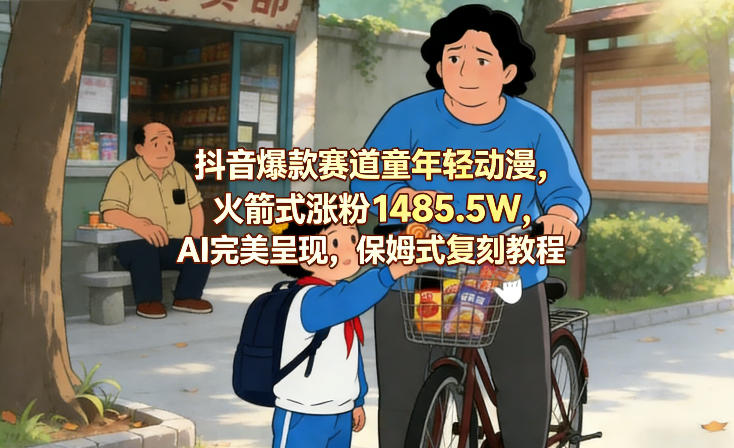 抖音爆款赛道童年轻动漫，火箭式涨粉1485.5W，AI完美呈现，保姆式复刻教程-得优社