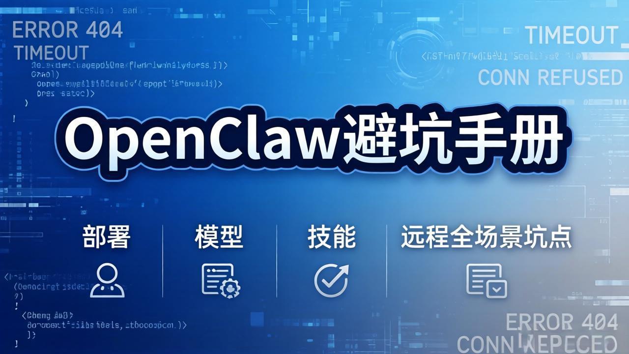 OpenClaw避坑手册：部署+模型+技能+远程全场景坑点，一次性给你说全，少走弯路-得优社