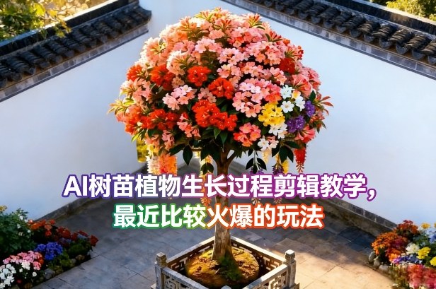 AI树苗植物生长过程剪辑教学，最近比较火爆的玩法-得优社