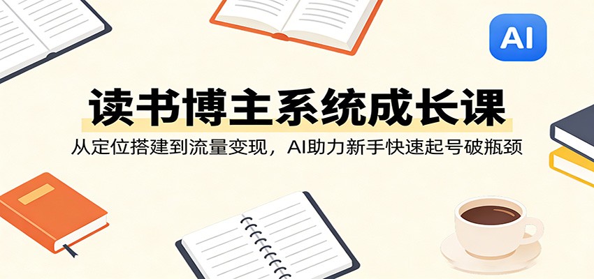 读书博主系统成长课：从定位搭建到流量变现，AI助力新手快速起号破瓶颈-得优社