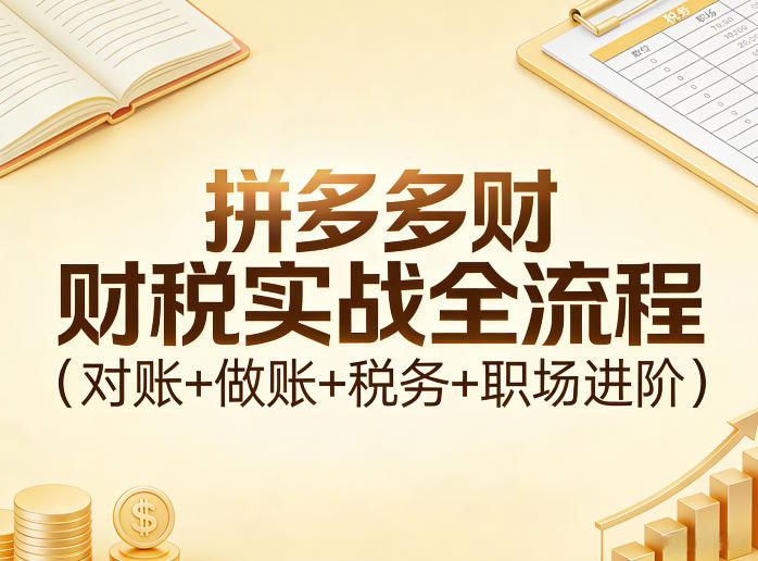 拼多多财税实战全流程(对账+做账+税务+职场进阶)-得优社