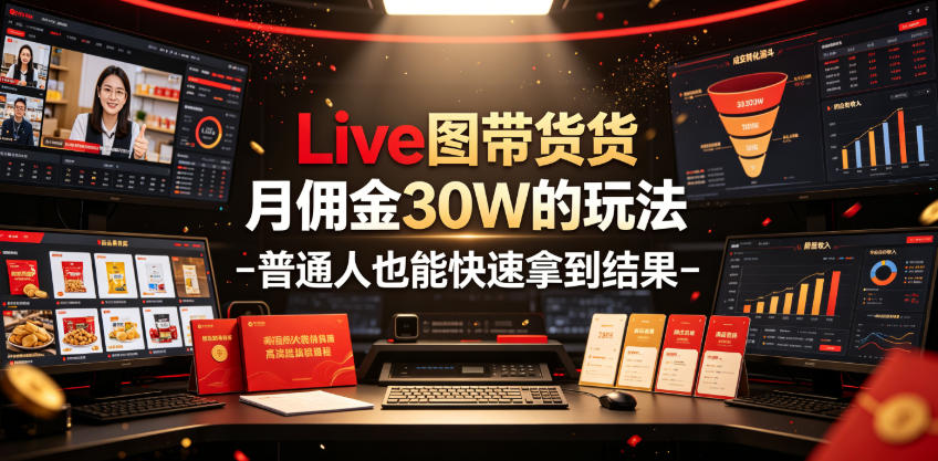 Live图带货月佣金30W的玩法-普通人也能快速拿到结果-得优社