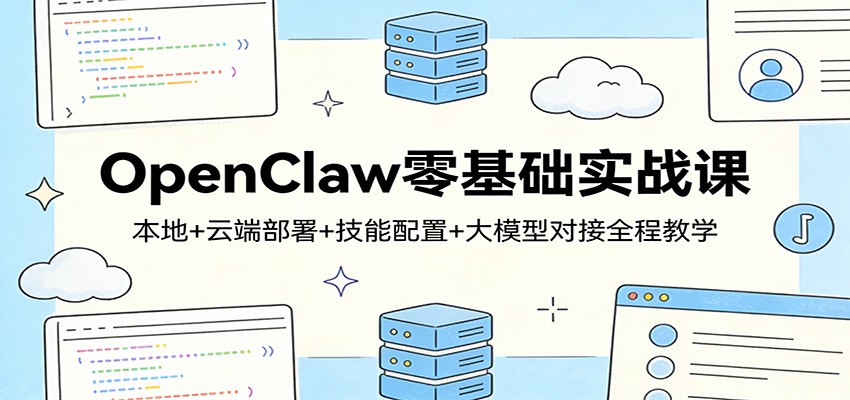 OpenClaw零基础实战课：本地+云端部署+技能配置+大模型对接全程教学-得优社