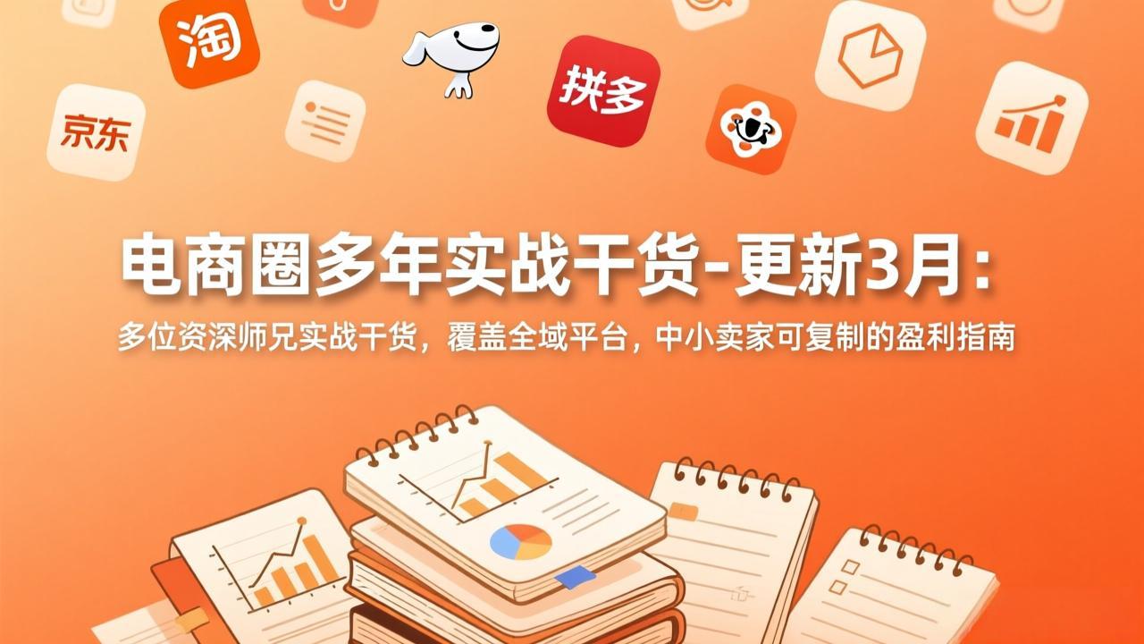 电商圈多年实战干货-更新3月：多位资深师兄实战干货，覆盖全域平台，中小卖家可复制的盈利指南-得优社