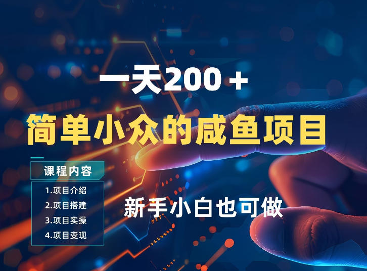 一天收入2张，一个简单小众的咸鱼项目，0门槛小白也能做-得优社