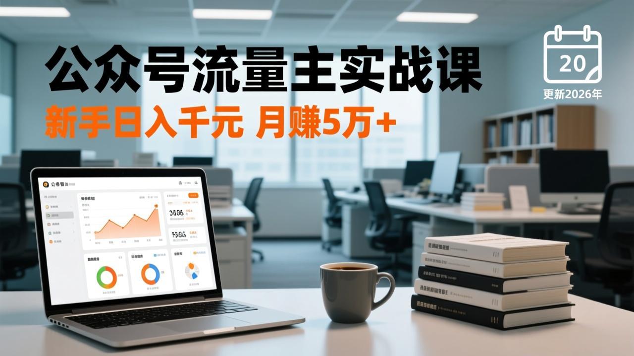 公众号流量主实战课-更新26年3月，爆文写作、流量池运营、多平台分发，新手日入千元月赚5w+-得优社