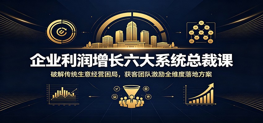 企业利润增长六大系统总裁课：破解传统生意经营困局，获客团队激励全维度落地方案-得优社
