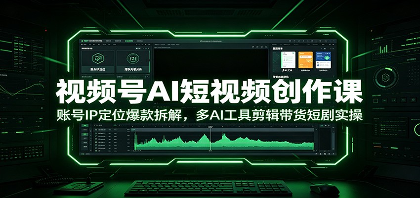 视频号AI短视频创作课：账号IP定位爆款拆解，多AI工具剪辑带货短剧实操-得优社
