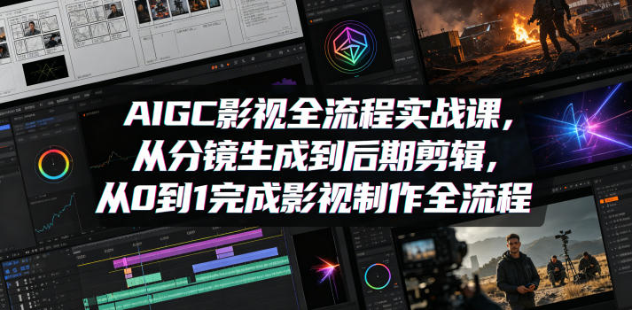 AIGC影视全流程实战课，从分镜生成到后期剪辑，从0到1完成影视制作全流程-得优社