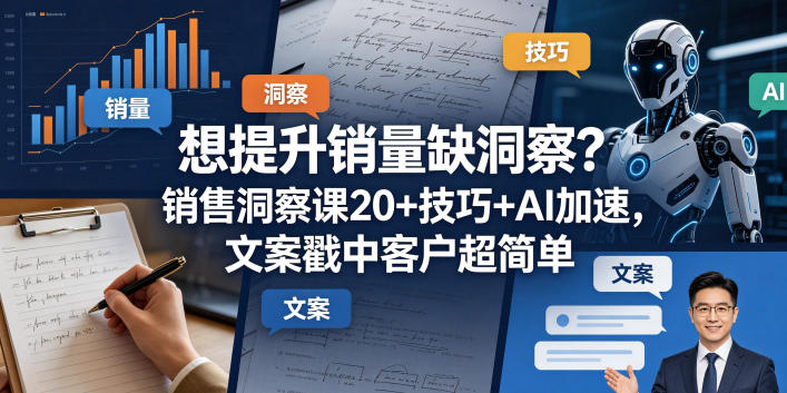 想提升销量缺洞察？销售洞察课20+技巧+AI加速，文案戳中客户超简单【原创双语字幕】-得优社
