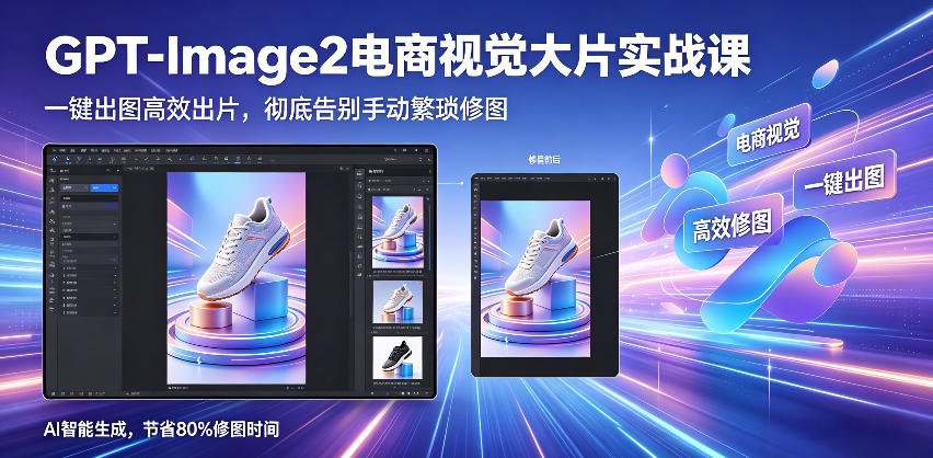 GPT-Image2电商视觉大片实战课，一键出图高效出片，彻底告别手动繁琐修图-得优社