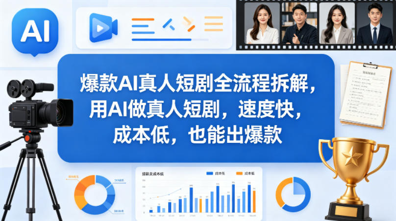 爆款AI真人短剧全流程拆解，用AI做真人短剧，速度快，成本低，也能出爆款-得优社
