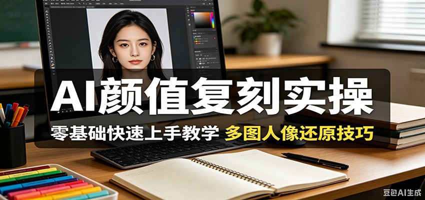 AI颜值复刻实操，零基础快速上手教学，多图人像还原技巧-得优社