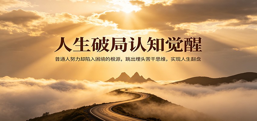 人生破局认知觉醒，普通人努力却陷入困境的根源，跳出埋头苦干思维，实现人生翻盘-得优社