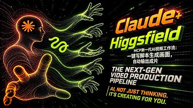 Claude+Higgsfield MCP新一代AI视频工作流：一键写脚本生成画面，自动输出成片-得优社