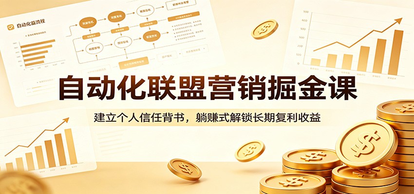 自动化联盟营销掘金课:建立个人信任背书,躺赚式解锁长期复利收益-得优社