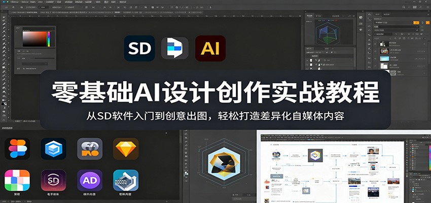 零基础AI设计创作实战教程：从SD软件入门到创意出图，轻松打造差异化自媒体内容-得优社