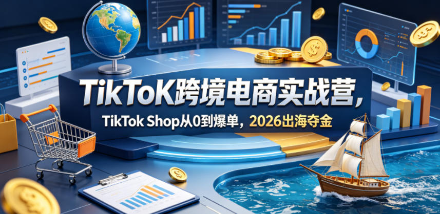 TikToK跨境电商实战营，TikTok Shop从0到爆单，2026出海夺金-得优社